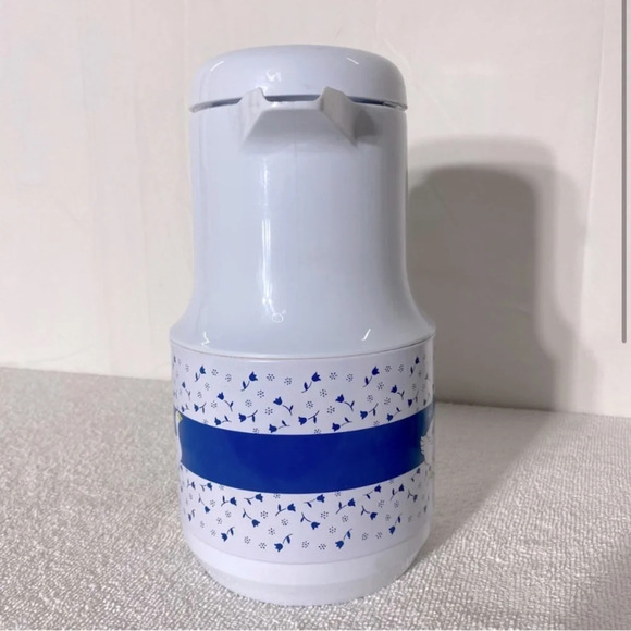 Vintage White Blue Country Goose Ribbon Geese Insulated Thermal Carafe - Picture 2 of 13
